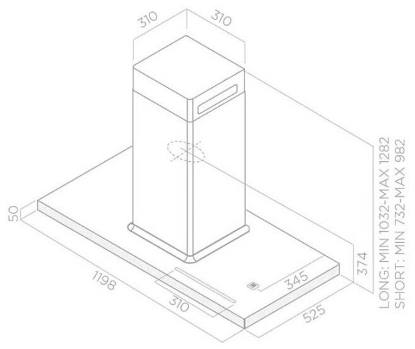 Кухонная вытяжка Elica BIO ISLAND WH A 120x53 ROVERE