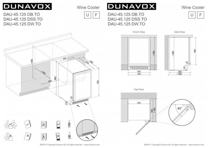 Винный шкаф Dunavox DAUF 45 125DSS TO