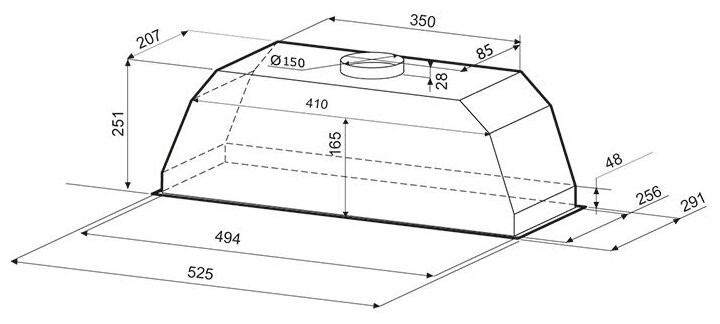 Встраиваемая вытяжка Krona Ameli S 600 Inox
