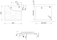 Газовая варочная панель Smeg SER60SGH3
