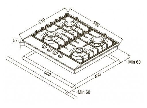 Газовая варочная панель Schaub Lorenz SLK GZ6010
