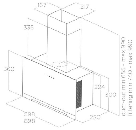 Встраиваемая вытяжка Elica Aplomb-RS BL/A/90