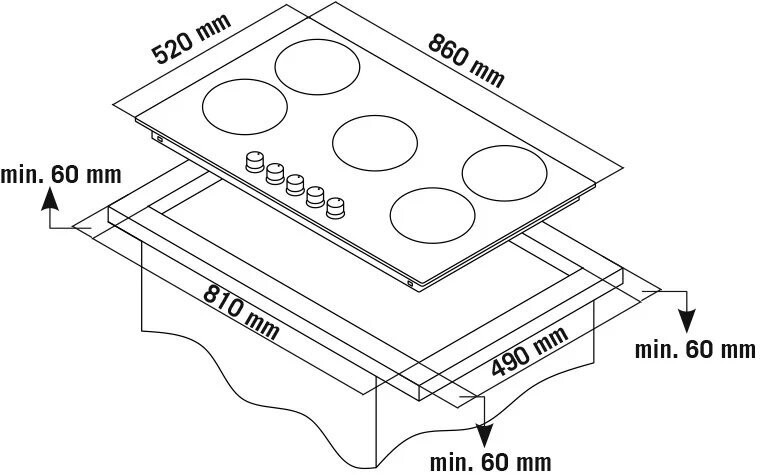 Газовая варочная панель Simfer H90W51M572