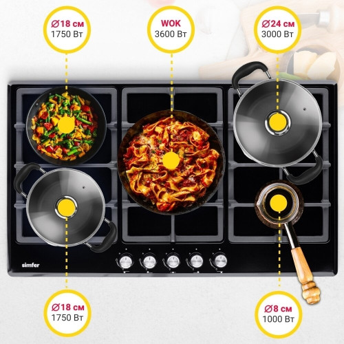 Газовая варочная панель Simfer H90W51M572