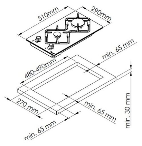 Газовая варочная панель Kuppersberg FS 32 W