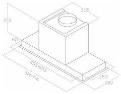 Встраиваемая вытяжка Elica HIDDEN ADVANCE BL MAT A 72