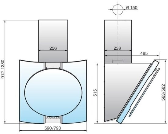 Кухонная вытяжка ELIKOR Графит 80 нержавейка черное стекло