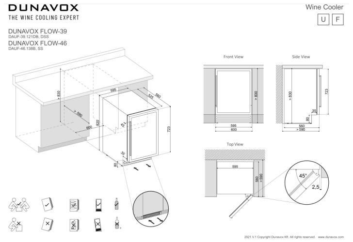 Винный шкаф Dunavox DAUF 39 121DSS