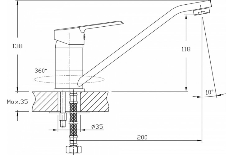 Смеситель для кухни Rush Victoria VI7135-25