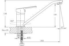 Смеситель для кухни Rush Victoria VI7135-25