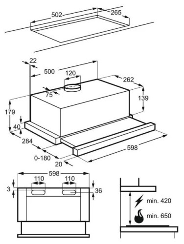 Встраиваемая вытяжка AEG DPB 2621 S