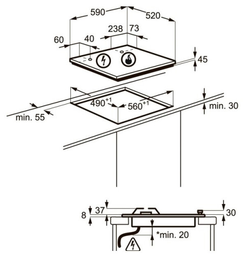 Газовая варочная панель Electrolux EGT 96647 LW