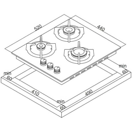 Газовая варочная панель Simfer H45N30B501