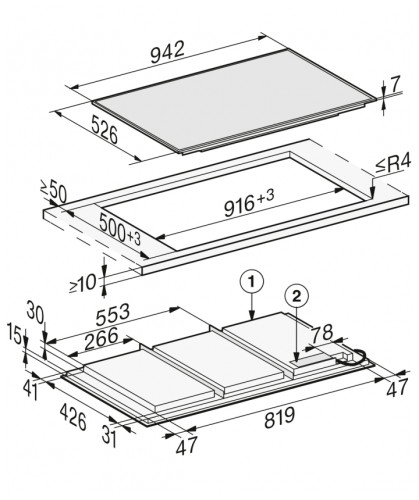 Индукционная варочная панель Miele KM 7697 FL, черный