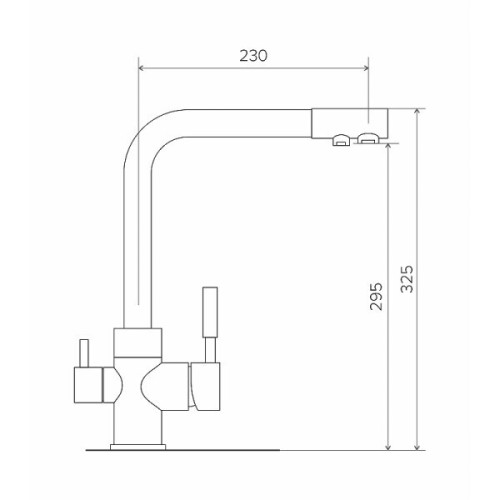 Смеситель для кухни Polygran Высокий серый №14