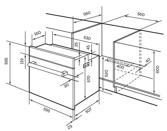 Электрический духовой шкаф Lex EDM 073 IV