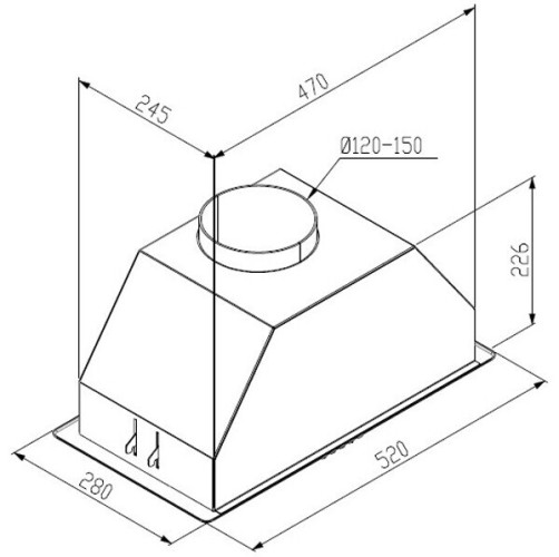 Встраиваемая вытяжка Zugel ZHI522X