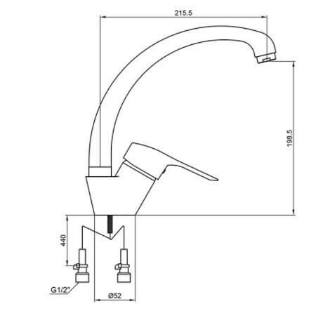 Смеситель для кухни Kaiser City 21544 Silver