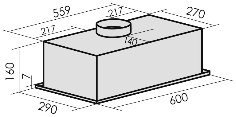 Встраиваемая вытяжка MBS Monstera 160 Inox