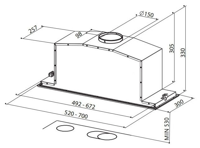 Встраиваемая вытяжка Faber Inca Lux Glass EG8 X/WH A52