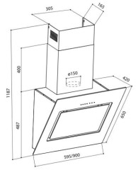 Кухонная вытяжка Lex Leila 900 black