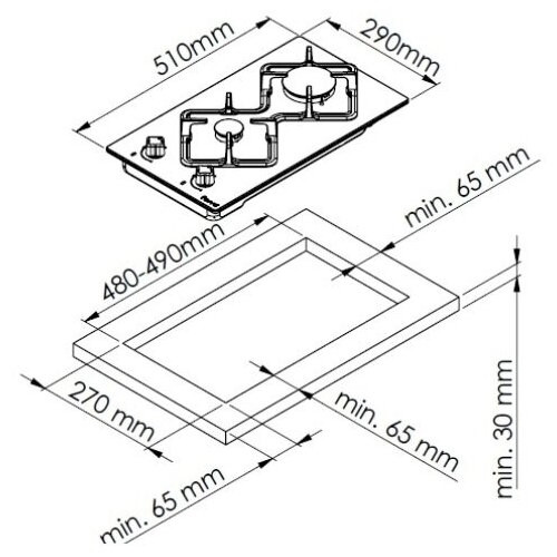 Газовая варочная панель Kuppersberg FG 32 W