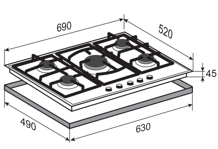 Газовая варочная панель Zigmund & Shtain M 26.7 A