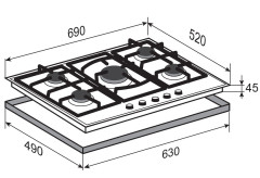 Газовая варочная панель Zigmund & Shtain M 26.7 A