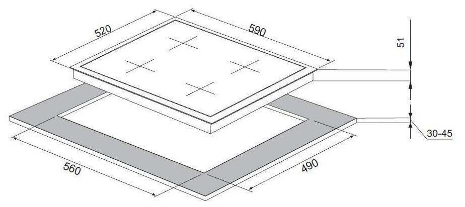 Газовая варочная панель MAUNFELD MGHS 64 62 S