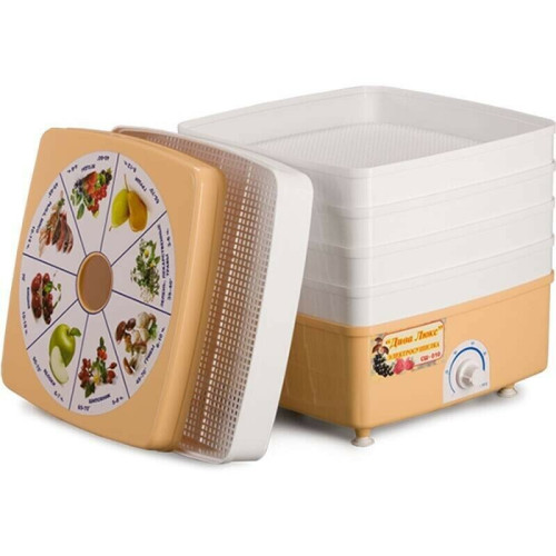 Сушилка для овощей Ротор Дива-Люкс СШ-010 с 5 решетами в цветной упаковке квадратная