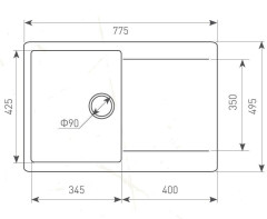 Кухонная мойка Zigmund &amp; Shtain Rechteck 775 молодое шампанское
