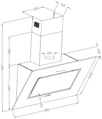 Кухонная вытяжка Lex Leila 900 White