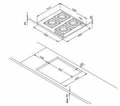 Газовая варочная панель Korting HG 665 CX
