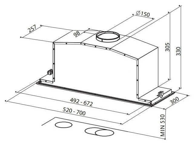 Встраиваемая вытяжка Faber Inca Lux Glass EG8 X/WH A70