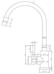 Смеситель для кухни Esko Snake K44W