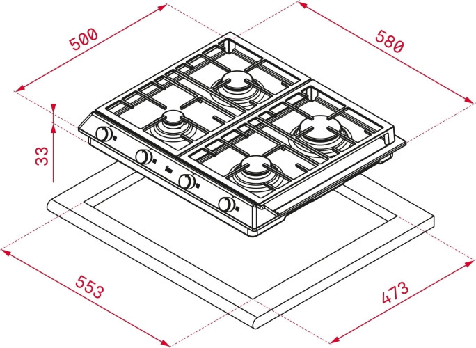 Газовая варочная панель Teka EX 60 1 4G AI AL CI DR