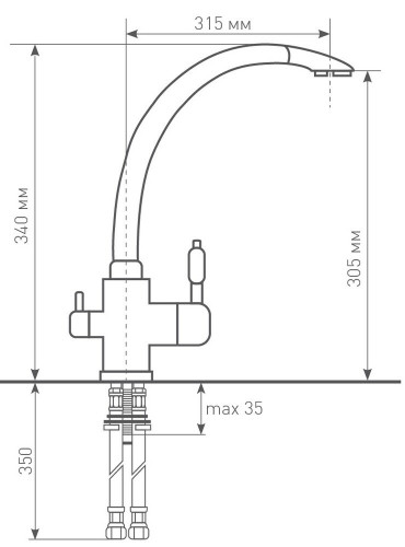 Смеситель для мойки Zigmund & Shtain ZS 1500 млечный путь