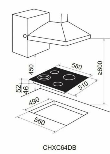Электрическая варочная панель Candy CHXC64DB