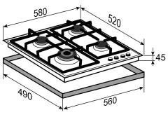 Газовая варочная панель Zigmund & Shtain M 26.6 A