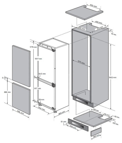 Встраиваемый холодильник LG GR-N266LLS