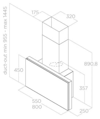 Кухонная вытяжка Elica Plat WH/F/55