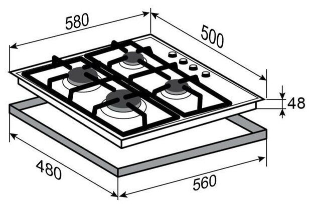 Газовая варочная панель Zigmund Shtain G 16 6 S