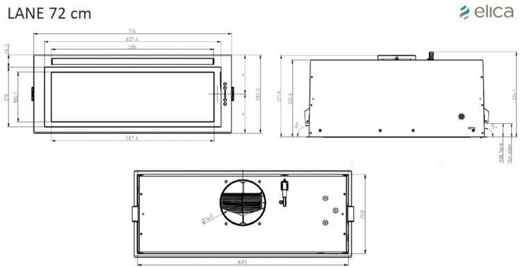 Встраиваемая вытяжка Elica LANE SENSOR IX A 72
