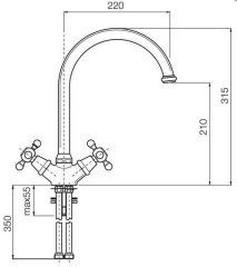 Смеситель для кухни Italmix NOVECENTO 0900 SAFARI сафари 01