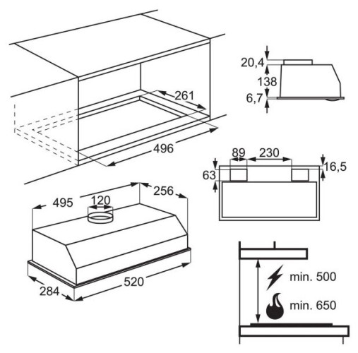 Встраиваемая вытяжка AEG DGB 1522 S
