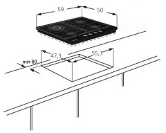 Газовая варочная панель MONSHER MKFG 60 G-GFT