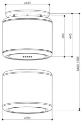 Островная вытяжка Faber Odette Plus Grey Matt