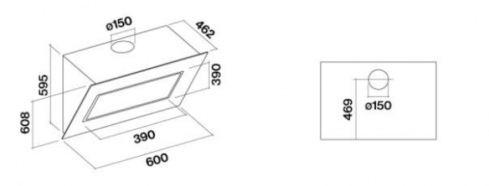 Кухонная вытяжка Falmec Quasar Glass White 60 см CQPN60.E0P2 ZZZF491F