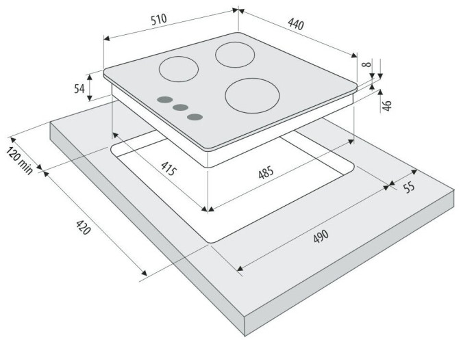 Газовая варочная панель Krona GIMPEL 45 IX