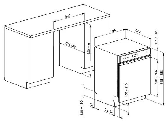 Посудомоечная машина Smeg PL7233TX